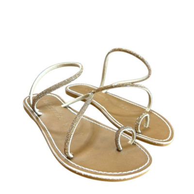 Le Salentine Sandali Flat Strass Oro