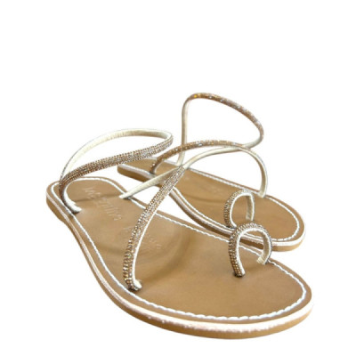 Le Salentine Sandali Flat Strass Oro
