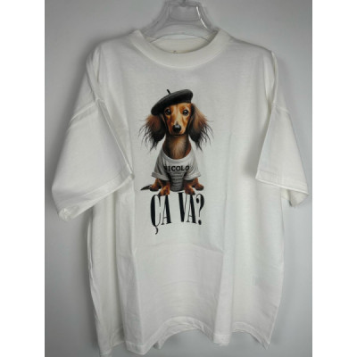 Vicolo T-Shirt Over Stampa Cane Basco Vicolo T-Shirt Over Stampa Cane Basco