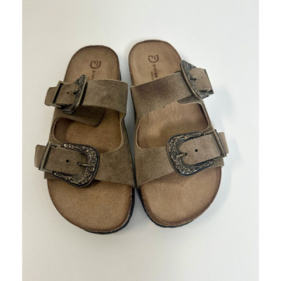 Divine Follie Sandali In Crosta Taupe Con Fibbie