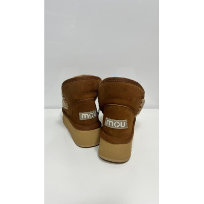 Mou Tronchetto Mini Eskimo Platform Boot Cognac