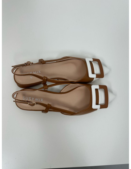 Susy Mix Slingback Bassa In Ecopelle