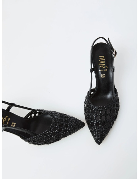 Ovyè Slingback In Ecopelle Intrecciata
