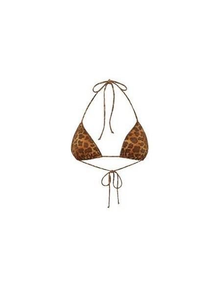 Saint Barth Leah top triangolo in lurex con stampa animalier