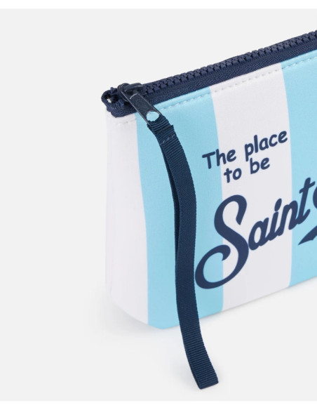 Saint Barth Pochette Aline in scuba a righe azzurre
