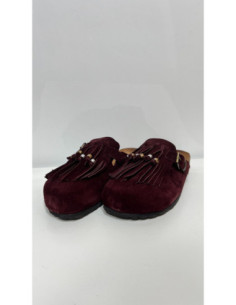 Ovyè Scarpe Con Frange In Camoscio Bordeaux