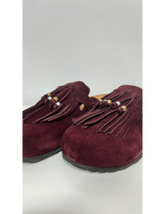 Ovyè Scarpe Con Frange In Camoscio Bordeaux 2