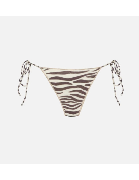 Saint Barth Marielle Slip Mare Classico In Lurex Con Stampa Zebrata