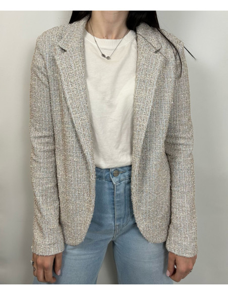 Tensione In Blazer Lurex Celeste