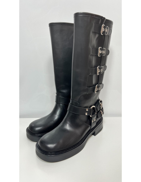 Ovyè Stivali Biker In Pelle