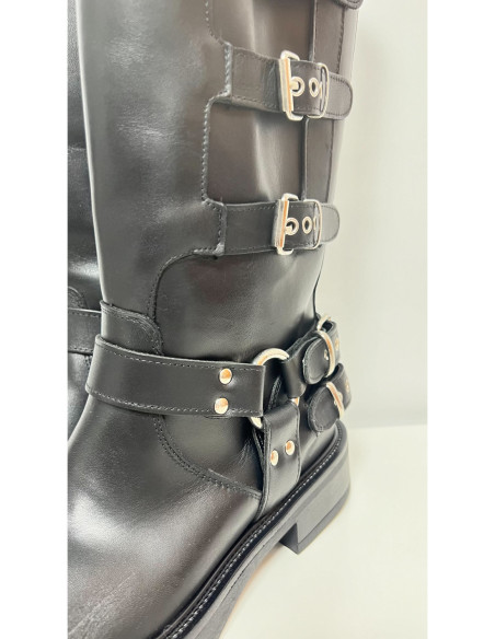 Ovyè Stivali Biker In Pelle