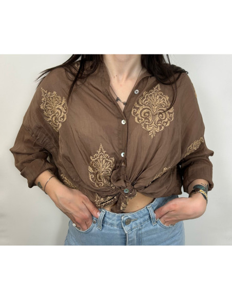 Tensione In Camicia Con Ricamo