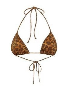 Saint Barth Leah top triangolo in lurex con stampa animalier
