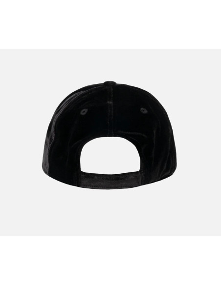 Saint Barth Cappellino Da Baseball In Velluto Nero Con Logo In Strass