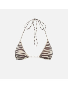 Saint Barth Leah Top Triangolo In Lurex Con Stampa Zebrata