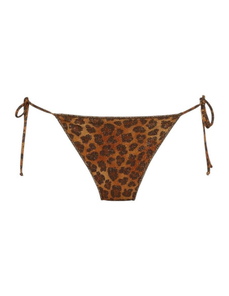 Saint Barth Marielle Slip Mare Classico In Lurex Con Stampa Animalier