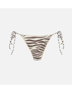 Saint Barth Marielle Slip Mare Classico In Lurex Con Stampa Zebrata