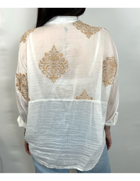 Tensione In Camicia Con Ricamo