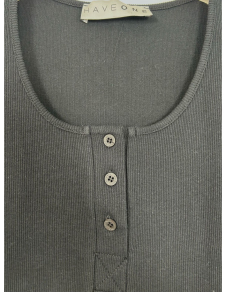 Haveone T-shirt Polo A Costine Nera
