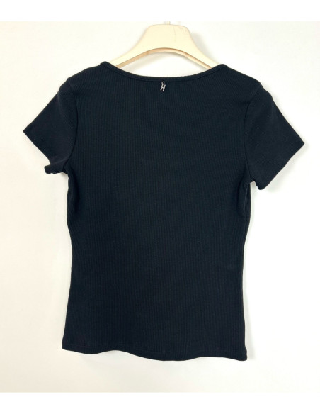Haveone T-shirt Polo A Costine Nera
