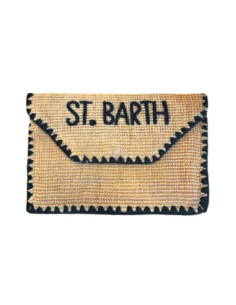 Saint Barth Pochette Jute Envelope Con Ricamo