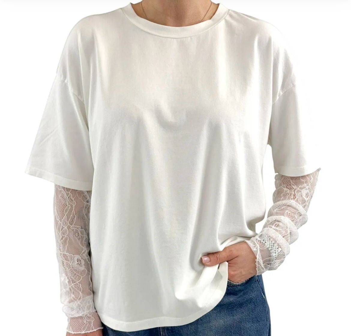 Susy Mix T-Shirt Con Maniche In Pizzo 
11073
