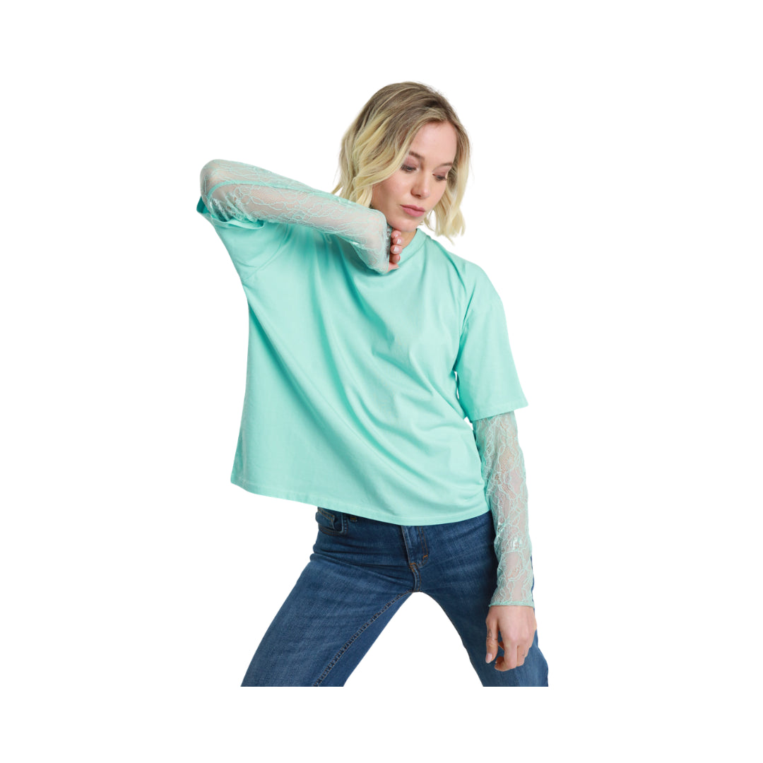 Susy Mix T-Shirt Con Maniche In Pizzo 
11073
