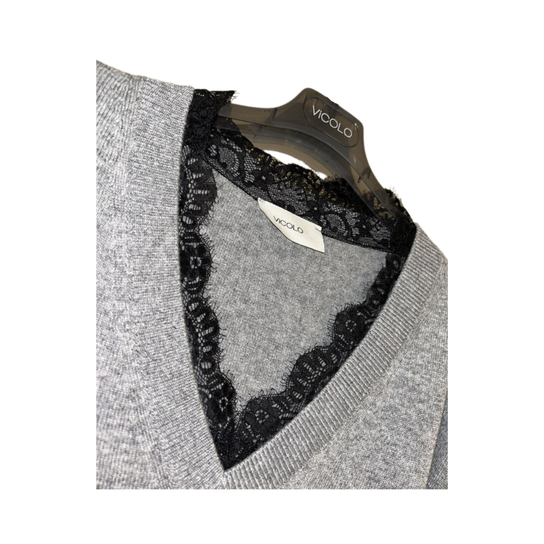 Vicolo Pull Scollo A V Con Inserti In Pizzo

22167F