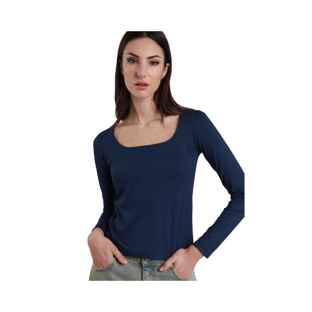 Susy Mix Maglia Maniche Lunghe Con Scollo Quadrato 
260102