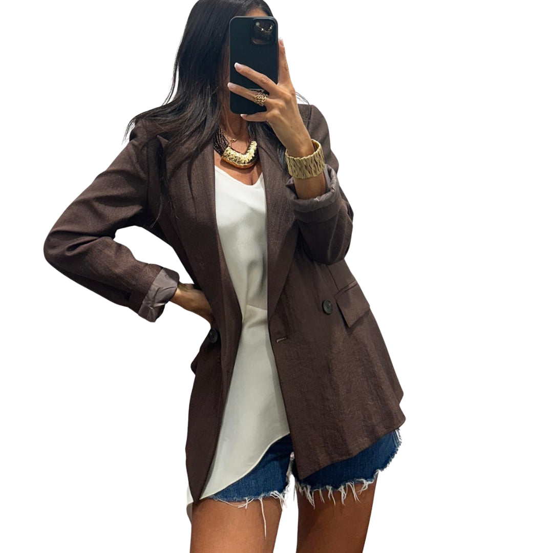 Tensione In Blazer Satinato Doppio Petto 
26B3158CAMPMORO
