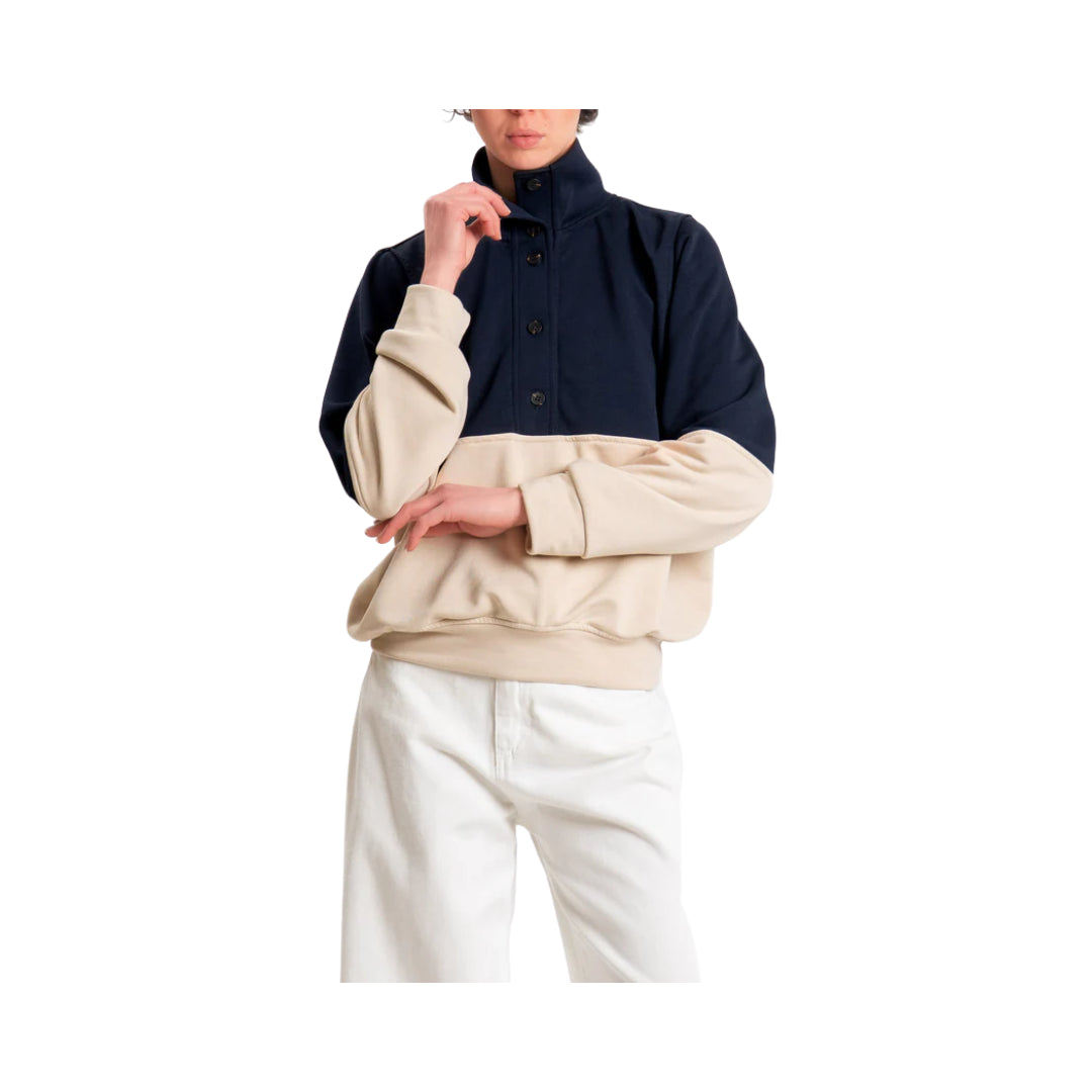 Tensione In Felpa Bicolore Con Bottoni 
26M4390