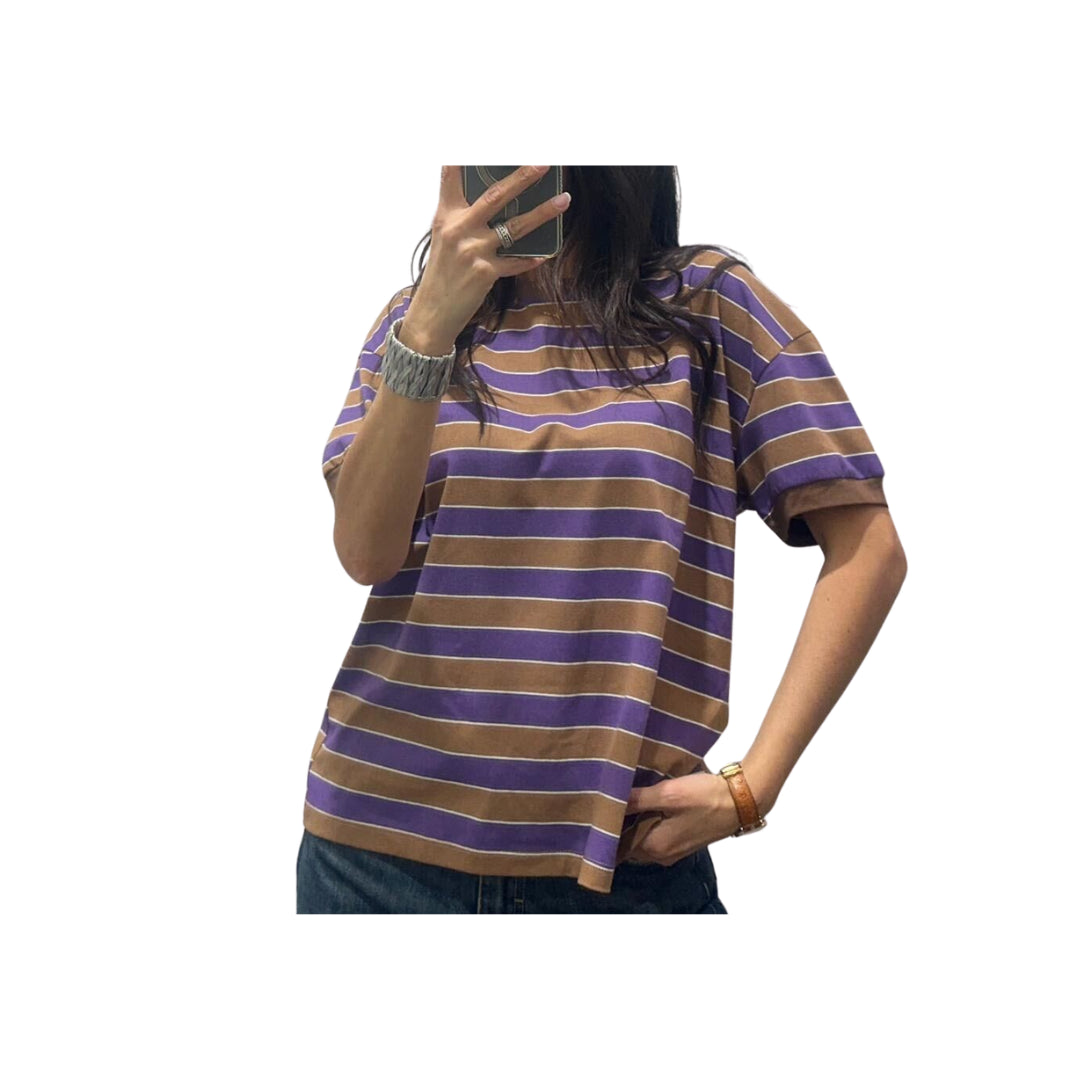 T-Shirt Rigata Mezza Manica Over Tensone In

26M4893