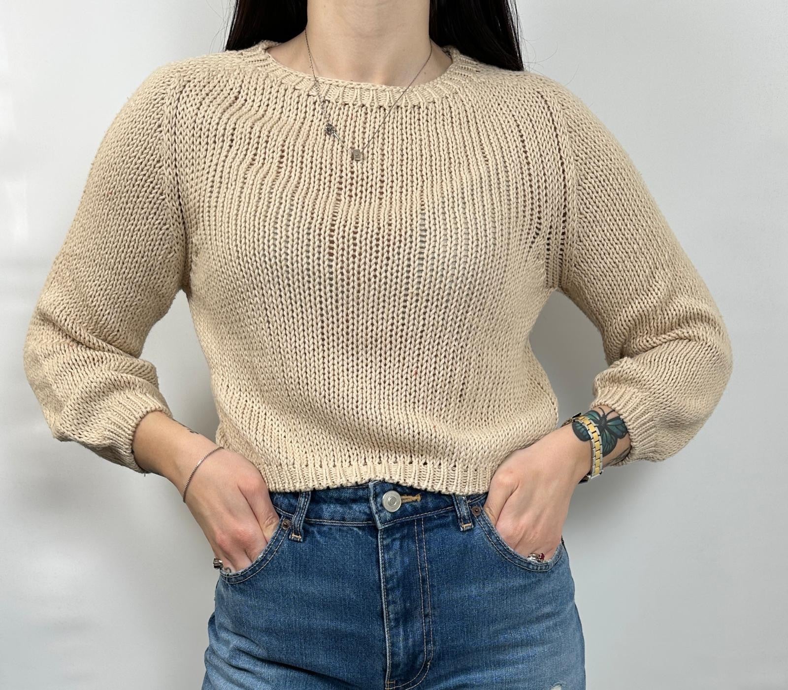 Vicolo Maglia Crop Con Manica A Palloncino