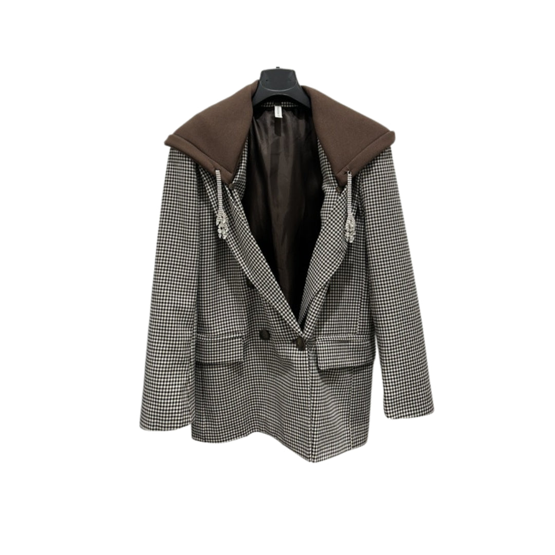 Tensione In Blazer Pied de Poule con Cappuccio

37615