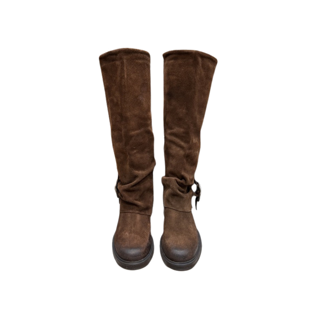 Via Mondana Stivali In Camoscio