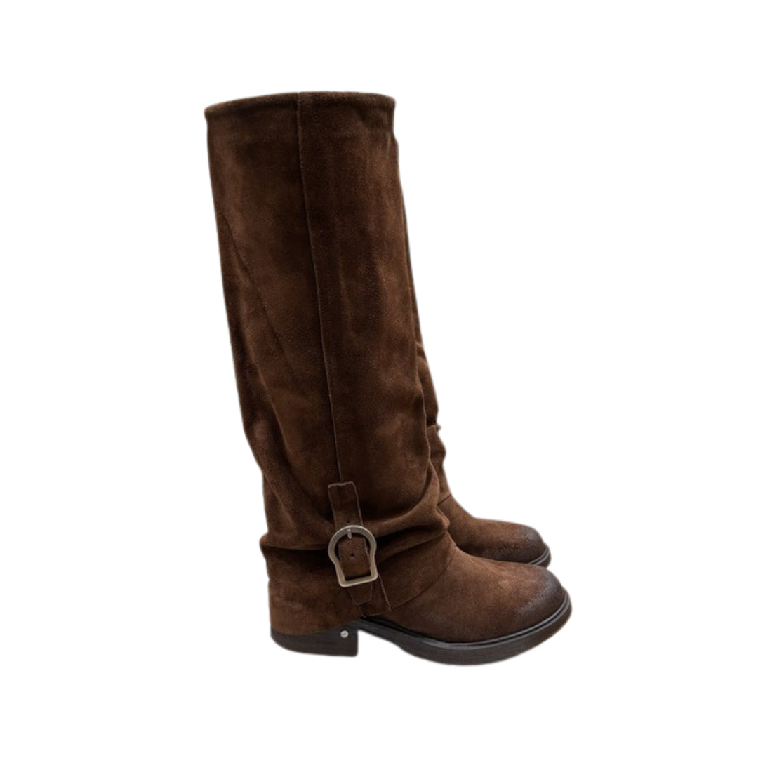 Via Mondana Stivali In Camoscio