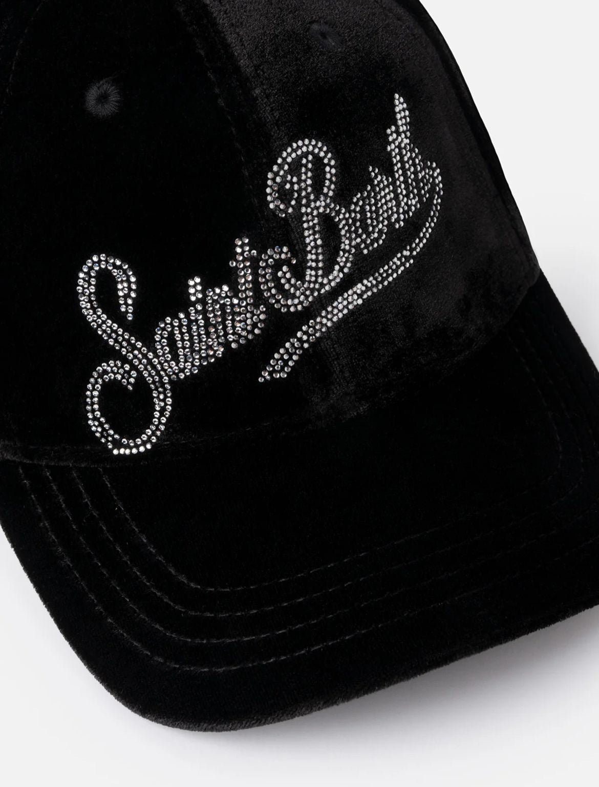 Saint Barth Cappellino Da Baseball Nero Con Logo In Strass