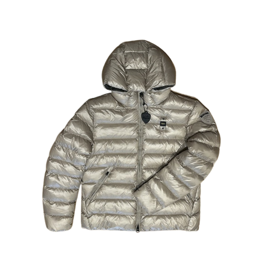 Blauer Piumino Con Cappuccio Fisso