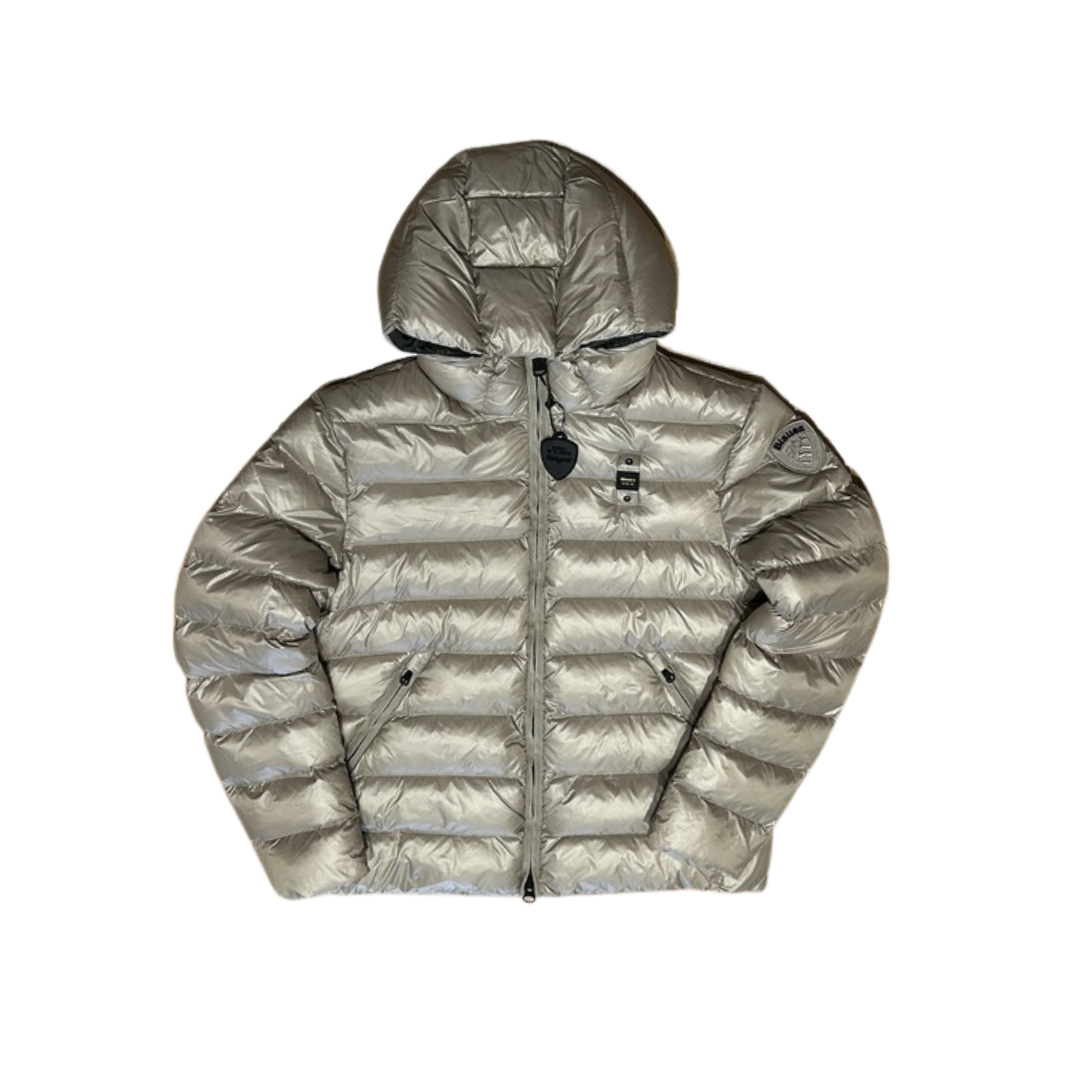 Blauer Piumino Con Cappuccio Fisso