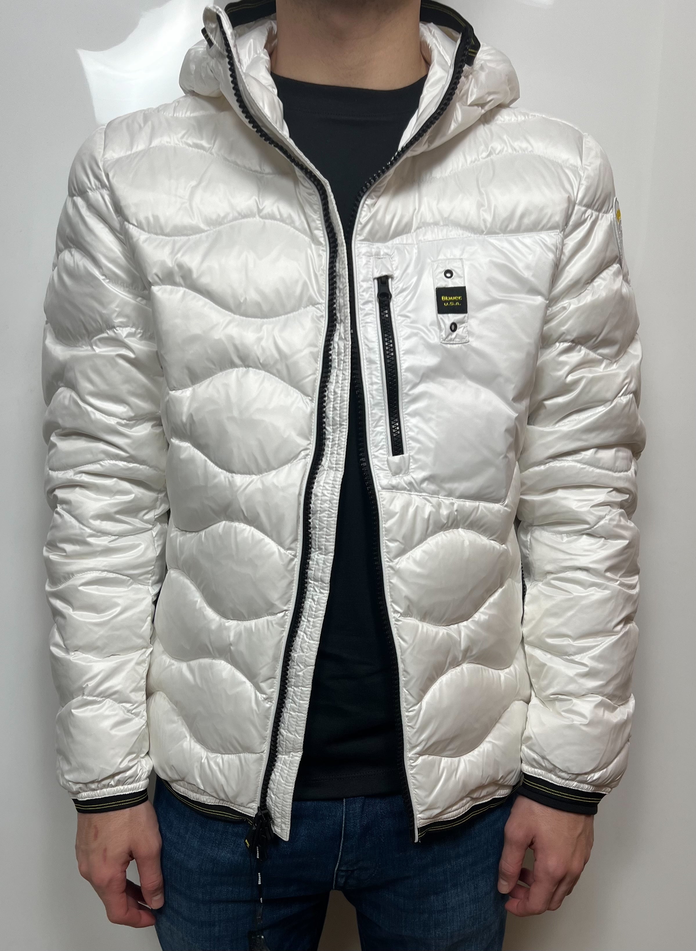 Blauer Giubbino Con Cappuccio