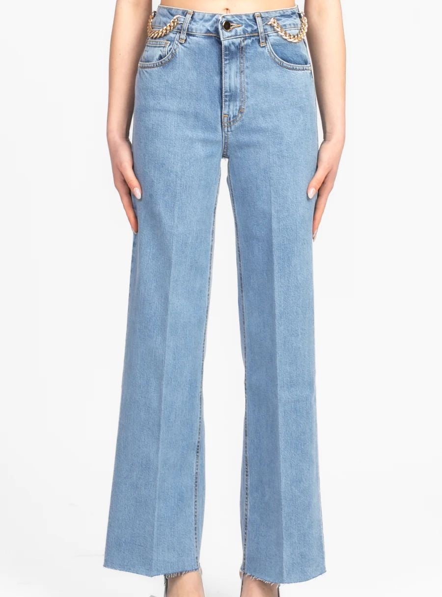 Tensione In  Jeans Gamba Dritta Con Catena