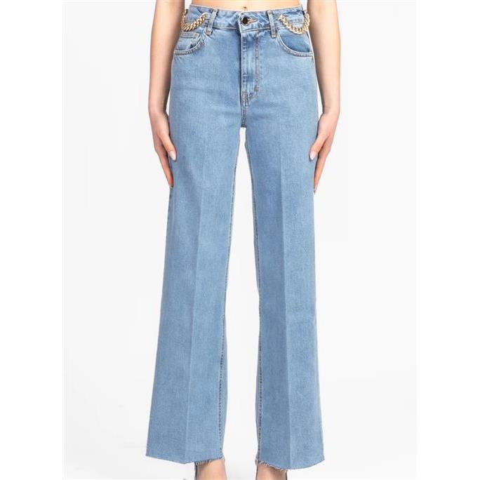 Tensione In  Jeans Gamba Dritta Con Catena