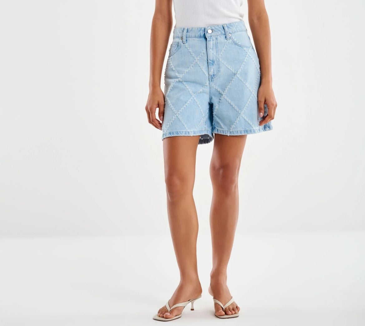 Vicolo Bermuda In Jeans Fantasia Rombi