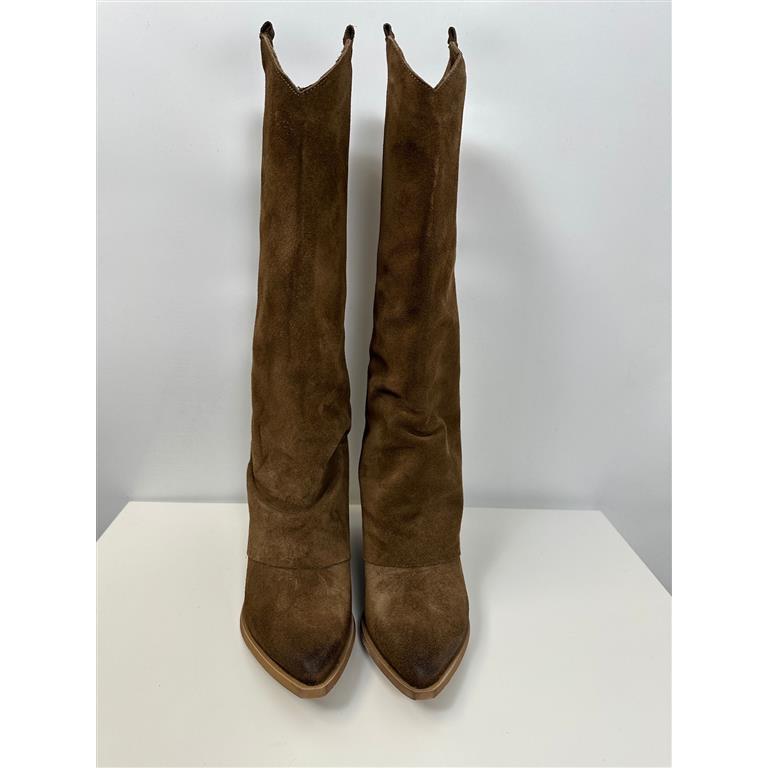 Divine Follie Texani In Camoscio Taupe Con Rovescia