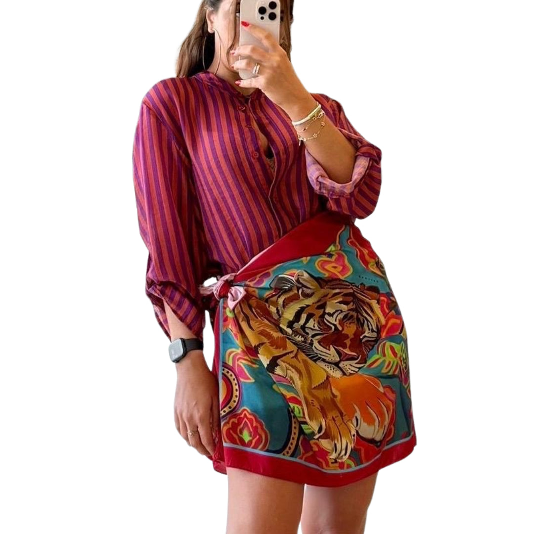 Haveone Gonna Pareo India Rosso Stampa Tigre
GVS-Q239INDIA ROSSO