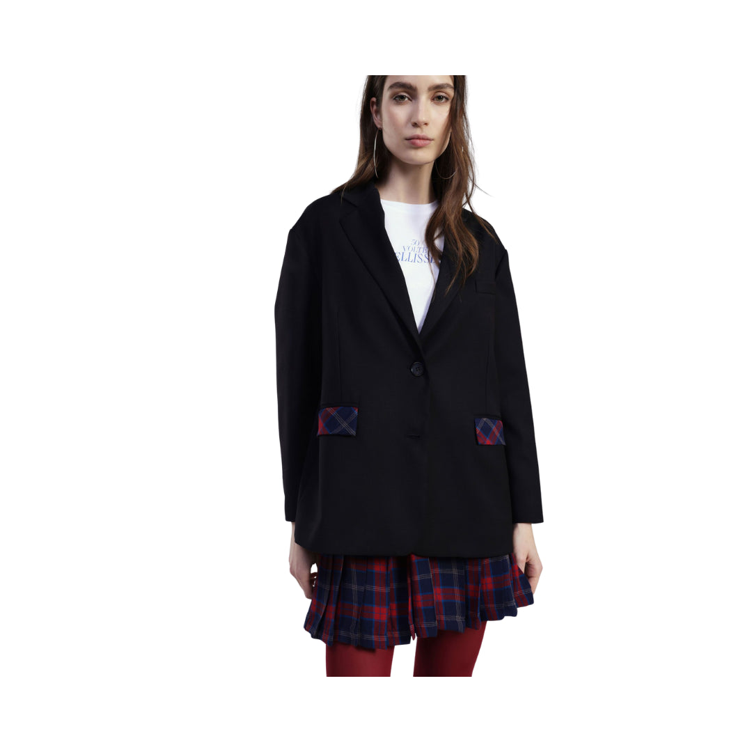 Dixie Blazer Con Tasche Fantasia a Quadri e Chiusura a Bottone

JDN9KII