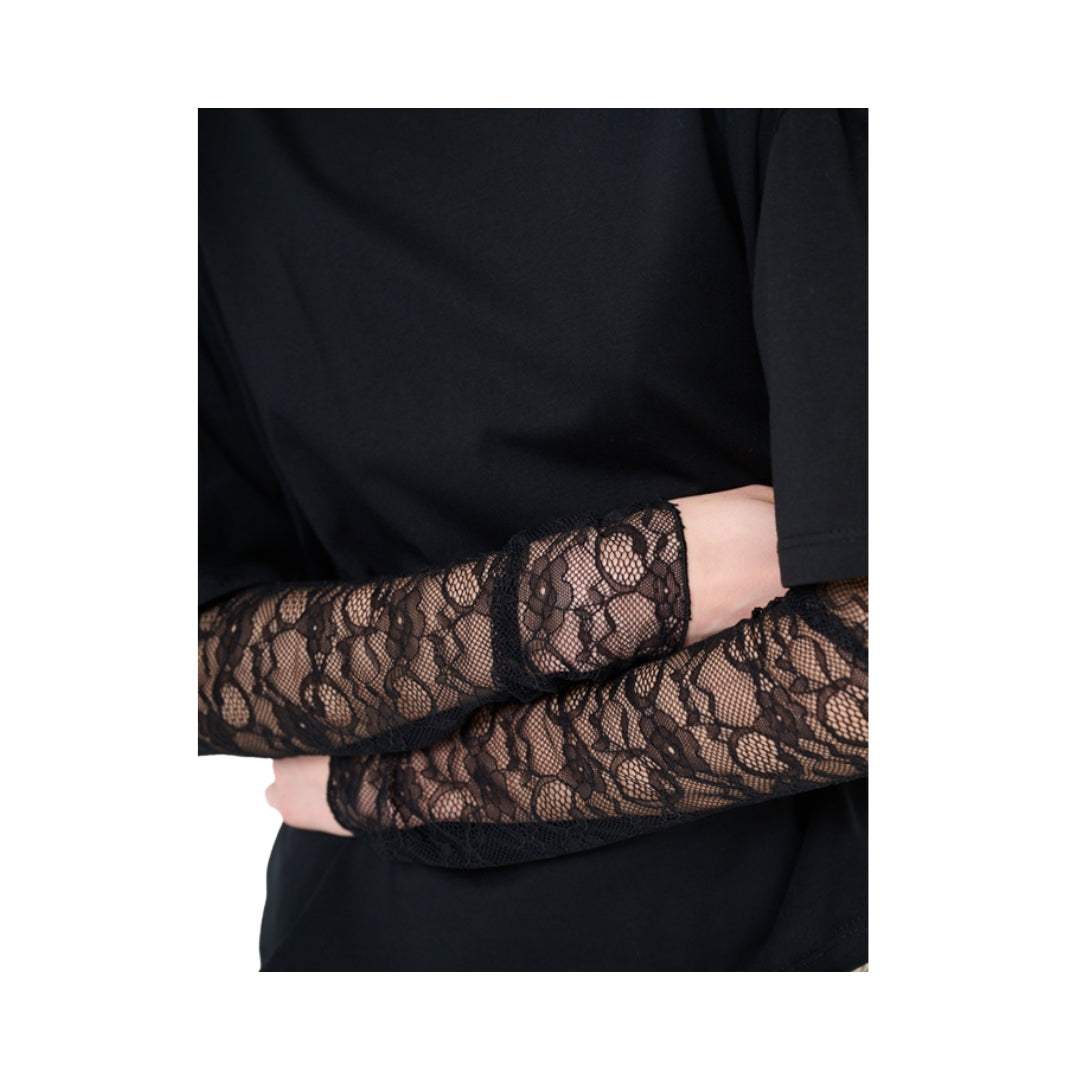 KikiSix T-Shirt Over Con Manica In Pizzo 
KXTS2461