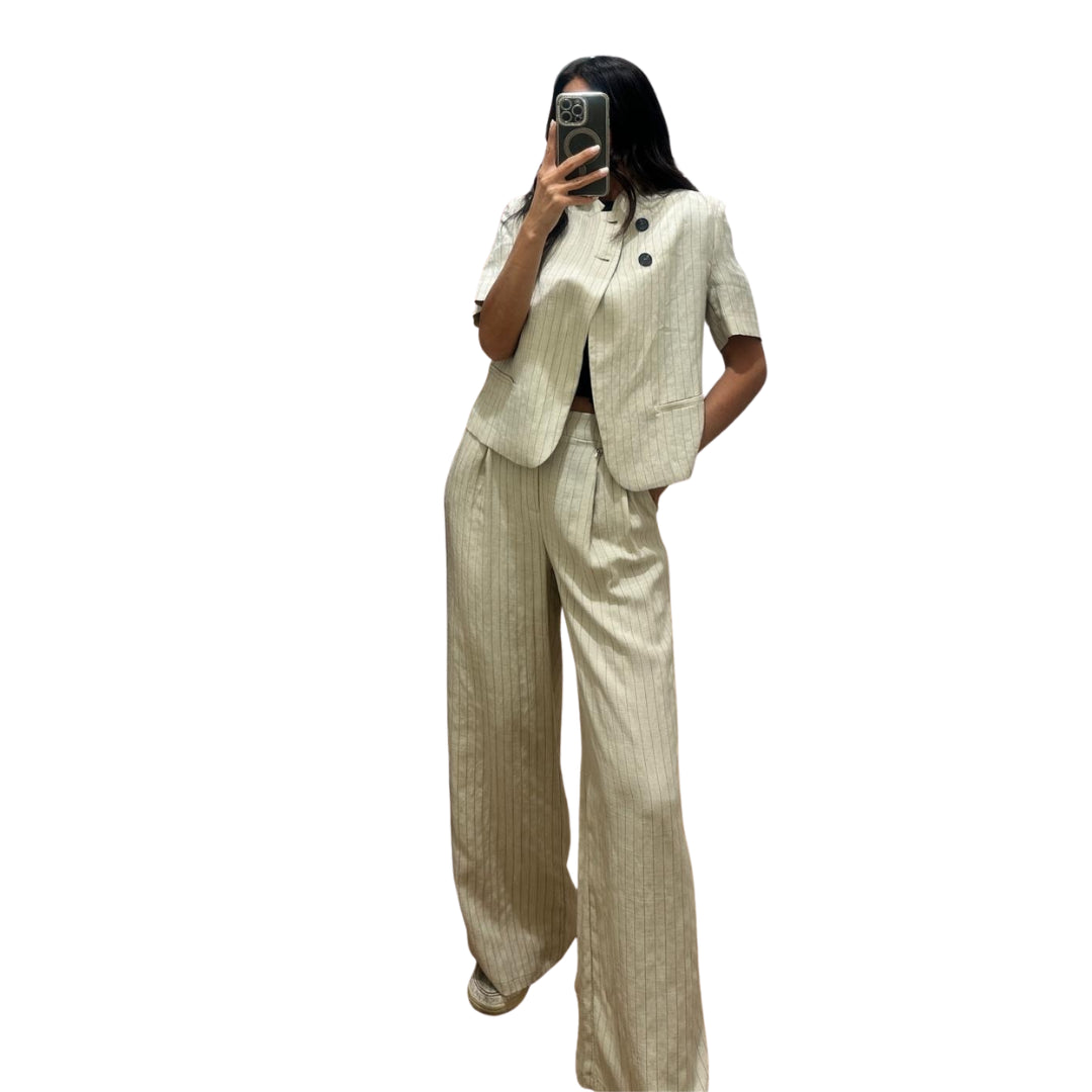 Philia Loft Pantalone Gessato 
M02M1244SABBIA