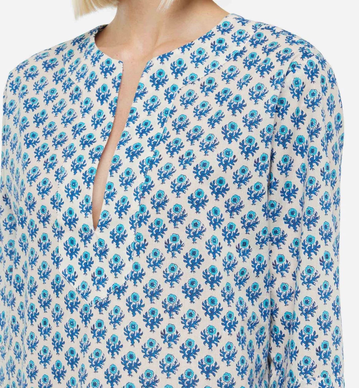 Saint Barth Abito tunica Macha in cotone con stampa floreale