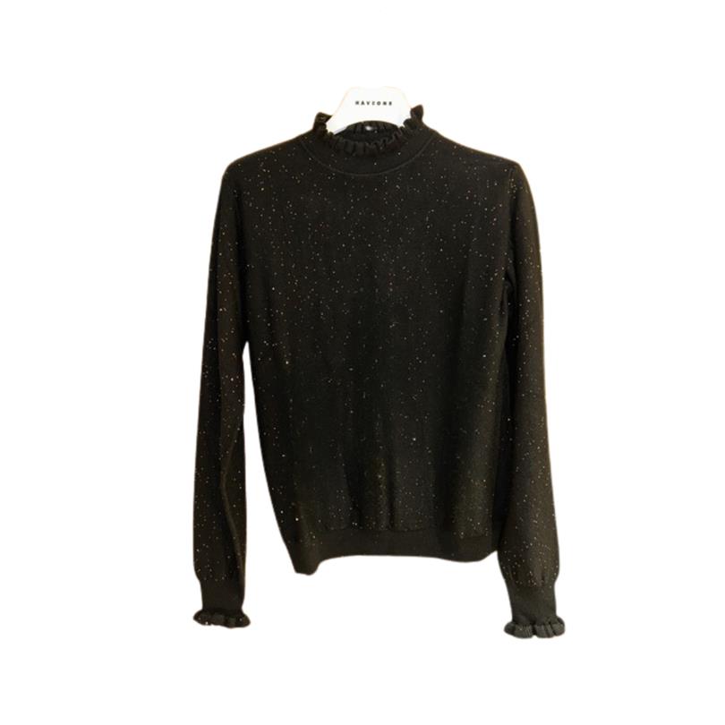 HaveOne Maglia  in Viscosa con Colletto, Rouches e Micro Paillettes

MNC-P061